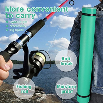 DEWEL Document Tube,Plastic Expanding Poster/Art/Document Storage Tube 24.5 to 40 inches Adjustable with Carrying Strap Waterproof and Light-Resistance Telescoping Carrying Case (Green-Large Size) - color: Green (Round), size: Large