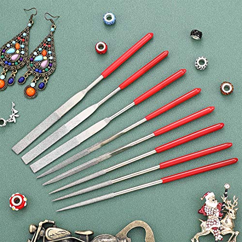 Mudder Miniature and Model Files, Includes Diamond Needle File Set(Round, Flat and Triangular,9 Piece)