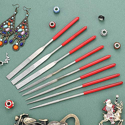 Mudder Miniature and Model Files, Includes Diamond Needle File Set(Round, Flat and Triangular,9 Piece)