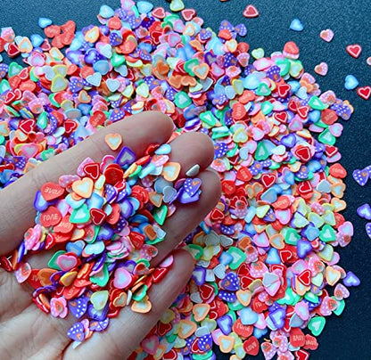 3000 PCS Polymer Fruit Slices Nail Art Slice for DIY 3D Polymer Slices Making for Nail Art (Heart Slices - color: Heart