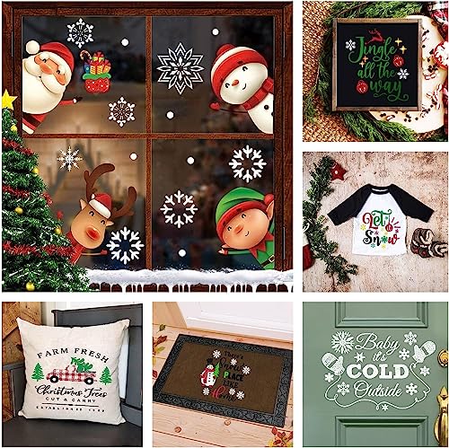 2PCS Christmas Self-Adhesive Silk Screen Stencils,HO HO HO Screen Printing Stencils for Craft Christmas Tree Chalk Stencil Transfers Reusable Stencils for Painting on Wood T-Shirt Fabric Xmas Sign - color: 2pcs Christmas stencils