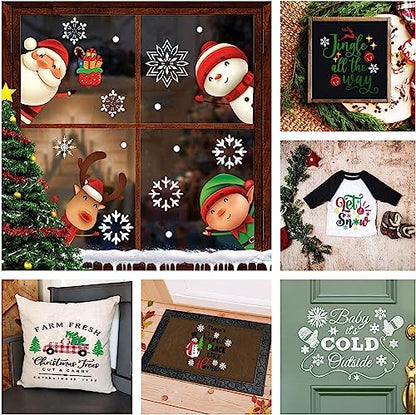 2PCS Christmas Self-Adhesive Silk Screen Stencils,HO HO HO Screen Printing Stencils for Craft Christmas Tree Chalk Stencil Transfers Reusable Stencils for Painting on Wood T-Shirt Fabric Xmas Sign - color: 2pcs Christmas stencils