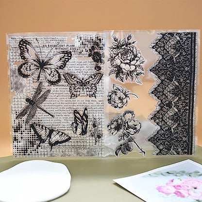 Premium Silicone Texture Stamp Sheets for Polymer Clay Jewelry and Clay Earrings - Set of 3 Floral and Unique Patterns - Easy to Use and Clean (Group 2) - color: Group 2