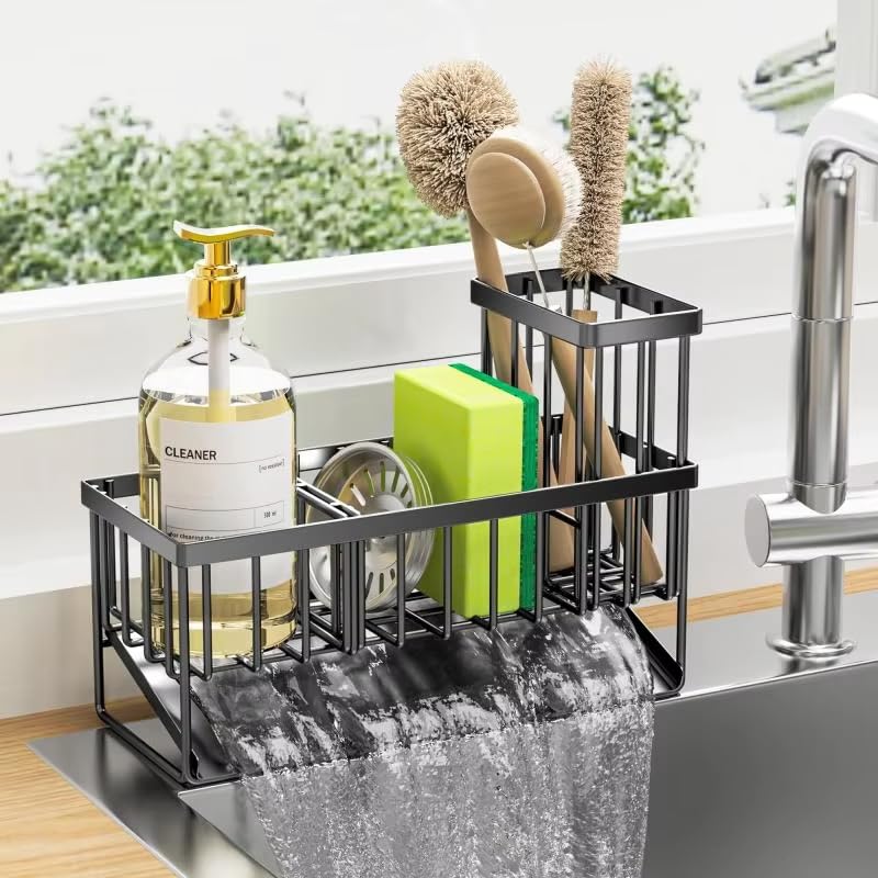Sponge Holder for Kitchen. Sink Organizer, Dish Brush Holder, Rustproof