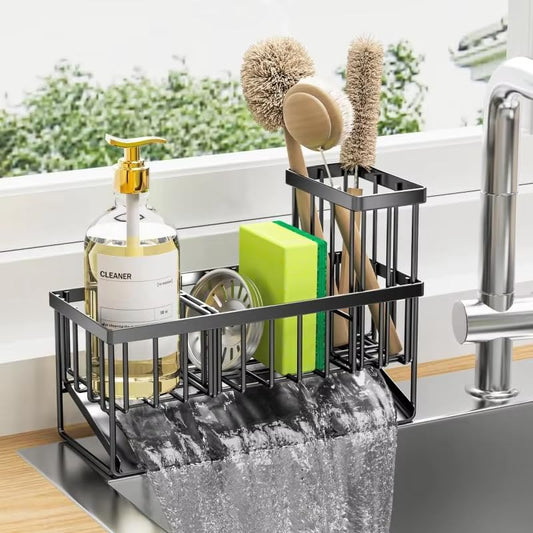Sponge Holder for Kitchen. Sink Organizer, Dish Brush Holder, Rustproof