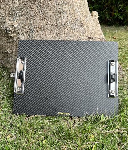 Letter Size/A4 Super Hard&Portable Carbon Fiber Clipboard with Hook&Pen Holder,Strong Low Profile Clip,Dry Carbon Clip Board,Writing Board (2 * 304 Stainless Steel Clip, 9.4 * 12.6 * 0.06inchs) - color: 304 Stainless Steel Clip, size: 9.4*12.6*0.06inch+2C
