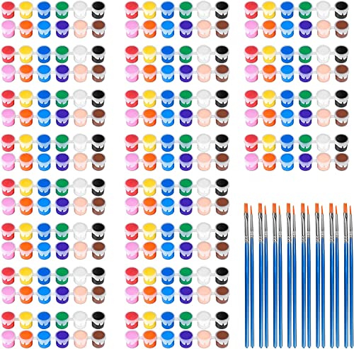 280 Pcs Mini Acrylic Paint Set for Kids, 12 Colors Washable Acrylic Paints Strip for Kids&Adults Craft Kit, with Mini Painting Container for Easter Eggs Art Craft Easter Gifts Party Birthday - color: COLOR-1(280 PCS)