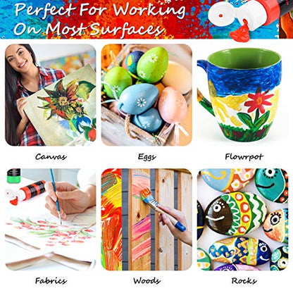 Caliart Acrylic Paint Set, 52 Colors Art Supplies Craft Paints for Adults Artists, Canvas Ceramic Rock Painting Kit