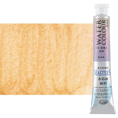 Marie's Masters Quality Watercolor Paint - Gold, 9 mL - Concentrated Color, Pure Pigments, High Lightfastness Ratings - color: Gold