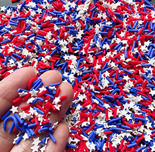 EHOPE Fake Sprinkles Resin Sprinkles Fake Candy Sprinkles Clay Sprinkles Polymer Sprinkles Polymer Clay Slices for Nail Art DIY Crafts Cake Phone Case(40G-Blue Sugar granules+ Stars-16) - color: 16-Blue Sugar granules+ Stars