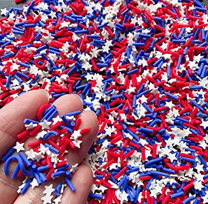 EHOPE Fake Sprinkles Resin Sprinkles Fake Candy Sprinkles Clay Sprinkles Polymer Sprinkles Polymer Clay Slices for Nail Art DIY Crafts Cake Phone Case(40G-Blue Sugar granules+ Stars-16) - color: 16-Blue Sugar granules+ Stars