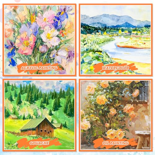 Palette Paper Pad, 9"x12" Disposable Paint Palette Paper, 40 Heavyweight Sheets (120gsm/73lb) for Oil, Acrylic, Watercolor - Mixing Palette Pad with Tear-Off Design - size: 9 x12 inch