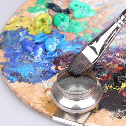 Painting Brush Washing Pot with Removable Lid 2.16X2.16X1.57In Compact Oil Paint Mixing Cup for Portable Brush Cleaner Art Class and Home Use