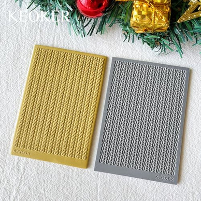 Keoker Polymer Clay Texture Sheet Christmas, Christmas Clay Texture Mat for Making Earrings Jewerly, Christmas Polymer Clay Earrings Tools (Style 3) - color: Style 3