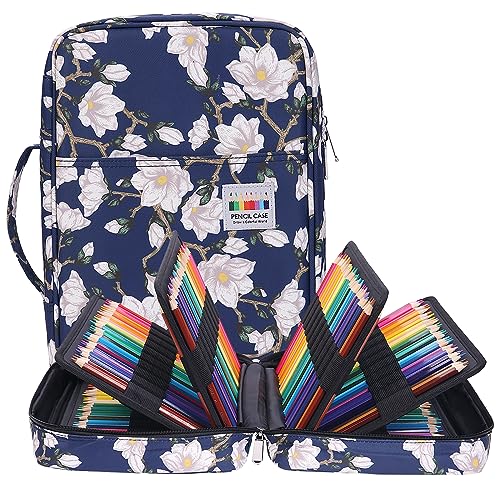 Large Capacity Pencil Case for Adults, 304 Slots Pen Case Pencil Case Multi Compartments Slot Pen Organizer Bag for Colored Pencils, Markers, Gel Pencils - color: Kapok