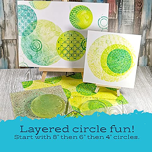 Gel Press Monoprinting Print Plate - 4” Circle (10.2 cm) Gel Plate - Printmaking Supplies - Reusable Gel Printing Plates for Press Art for Card Making, Scrapbooking, Journaling, Arts & Crafts - size: 4" Round