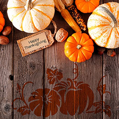 Clabby 5 Sheets Fall Thanksgiving Stencils for Painting on Wood Large Pumpkin Reusable Stencils Fall Art Painting Template for Windows Wall DIY Crafts Decorations(7.9 x 5.5 Inch) - size: 7.9 x 5.5 Inch