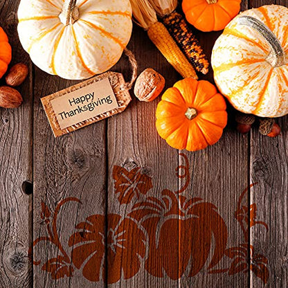 Clabby 5 Sheets Fall Thanksgiving Stencils for Painting on Wood Large Pumpkin Reusable Stencils Fall Art Painting Template for Windows Wall DIY Crafts Decorations(7.9 x 5.5 Inch) - size: 7.9 x 5.5 Inch