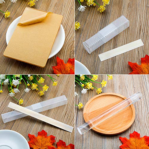 4 Pieces Polymer Clay Cutter Tools Acrylic Solid Clay Roller Pin Clear Sheet Rectangle Shape Backing Board Flexible Polymer Cutters Carbon Steel Blades for DIY Shaping Modelling Sculpting