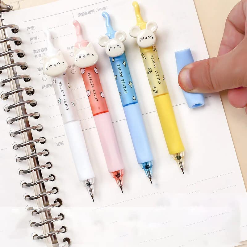 4pcs 0.5mm Mechanical Pencils Automatic Press Pens Stationery School Office Supplies