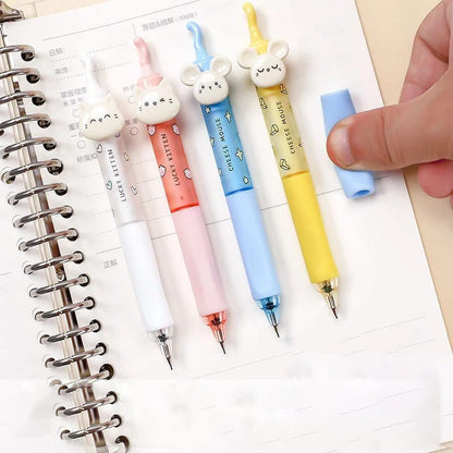 4pcs 0.5mm Mechanical Pencils Automatic Press Pens Stationery School Office Supplies