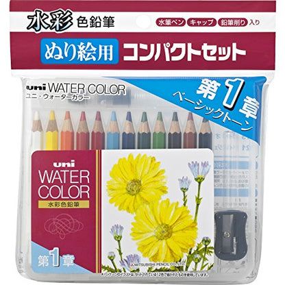 Mitsubishi Pencils UWCNCS12C1 Watercolor Pencils, Uniwater Color Compact, 12 Colors, Chapter 1 - style: Chapter 1