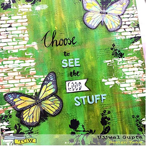 The Crafter’s Workshop - Reusable Stencil for Painting and Crafts – Classic Brick Texture for Journals, Walls, and Art – 2 Pk, 6" x 6" – Micro Bricks/Bricks 6x6 - style: Micro Bricks / Bricks 6x6