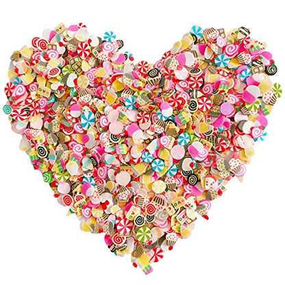 3000 PCS Polymer Fruit Slices Nail Art Slice for DIY 3D Polymer Slices Making for Nail Art（Cake Slices） - color: Cake