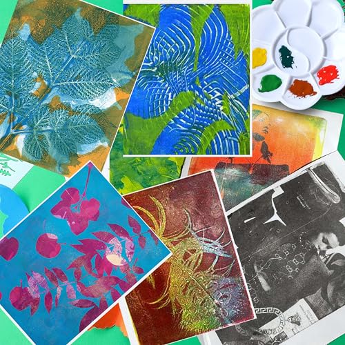 Reusable Gel Printing Plate - 5" X 7" Gel Plate with Press Rubber，No Aging and Bubbling Gel Printing Plate, Printmaking for Card Making, Arts and Crafts, Scrapbooking and Journaling