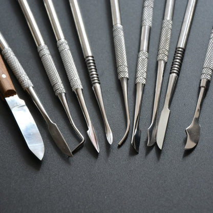 Angzhili Stainless Steel Dental Wax Carver Tools,10 Pcs Plaster Carving Knife,Wax Carving Kit for Wax Shaping,Dental Lab Tool,Dentist Sculpture Instruments Kit with Case