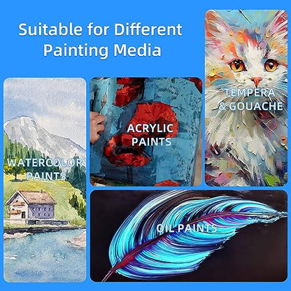 20 Pack Stretched Canvases for Painting with 4packs of 4x4, 5x7,8x10,9x12, 11x14 100% Cotton Blank Painting Canvas for Oil, Acrylic Paint & Other Painting Media - size: Mix 20Pack