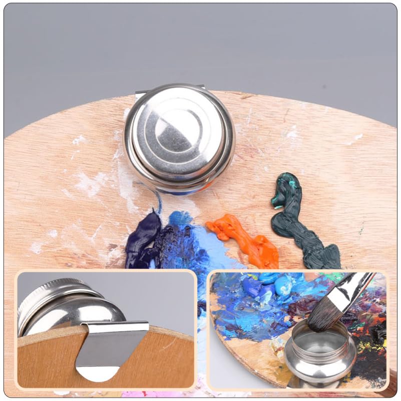 Painting Brush Washing Pot with Removable Lid 2.16X2.16X1.57In Compact Oil Paint Mixing Cup for Portable Brush Cleaner Art Class and Home Use