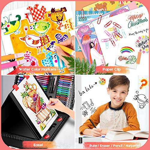 Caliart Art Supplies, 238 Pack Deluxe Art Set for Adults Artists | Painting Coloring Drawing Kit