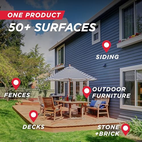 30 SECONDS Outdoor Cleaner 2 Pack with Hose End Sprayer - Cleans Stains from Algae, Mold and Mildew on Vinyl Siding, Deck, Patio, Brick and More - size: 64 Fl Oz (Pack of 2)