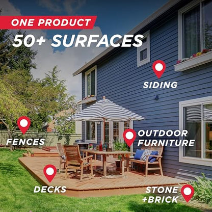 30 Seconds Outdoor Cleaner | Cleans Moss Stains from House, Vinyl Siding, Deck, Patio, Fence - 3 Capped Bottles, 1 Hose End Spray Attachment (64 Fl Oz (Pack of 3) - size: 64 Fl Oz (Pack of 3)