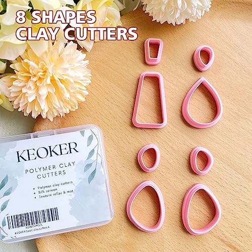 Keoker Polymer Clay Cutters, Clay Cutters for Polymer Clay Jewelry, Basic Polymer Clay Cutters, Clay Earrings Cutters. - color: A