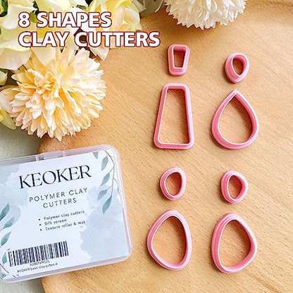 Keoker Polymer Clay Cutters, Clay Cutters for Polymer Clay Jewelry, Basic Polymer Clay Cutters, Clay Earrings Cutters. - color: A