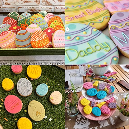 Easter Cookie Cutters Egg Biscuit for Kids DIY Lunchbox Bento Box Fruit Vegetable Sandwich Cutters for Children Boys Girls, Pack of 5 - style: E-Easter Egg