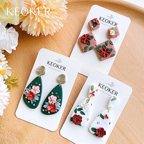 Keoker Organic Clay Cutters, Polymer Clay Cutters for Earrings Making, Clay Earrings Cutters (B) - color: B