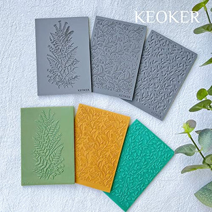 Keoker Polymer Clay Texture Sheets, Clay Texture Mat for Making Earrings Jewerly, Polymer Clay Earrings Tools (No. 7-8) - color: 7-8