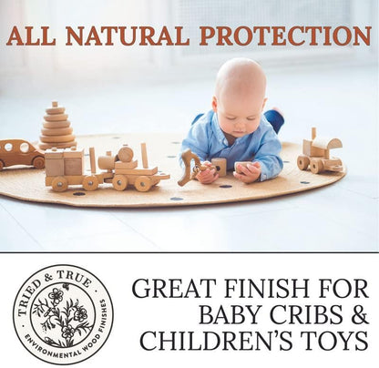 Tried & True Superior Varnish Oil Wood Finish & Sealer, 8 oz. - Natural Pine Resin & Linseed Oil, Ideal for Interior Furniture, Tables, Countertops - Food Safe, Scratch Resistant & Durable - size: 8 oz