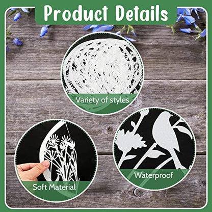 Marspark 20 Pieces Wildflower Stencils for Painting Template Flower Wall Stencils Reusable Spring Templates PET DIY Drawing for Painting on Wood Wall(Round Style) - style: Round Style