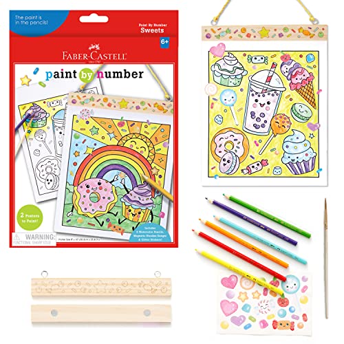 Faber-Castell Paint by Number Sweets - Kids Watercolor Paint by Number Craft (Ages 6+) - style: Sweets