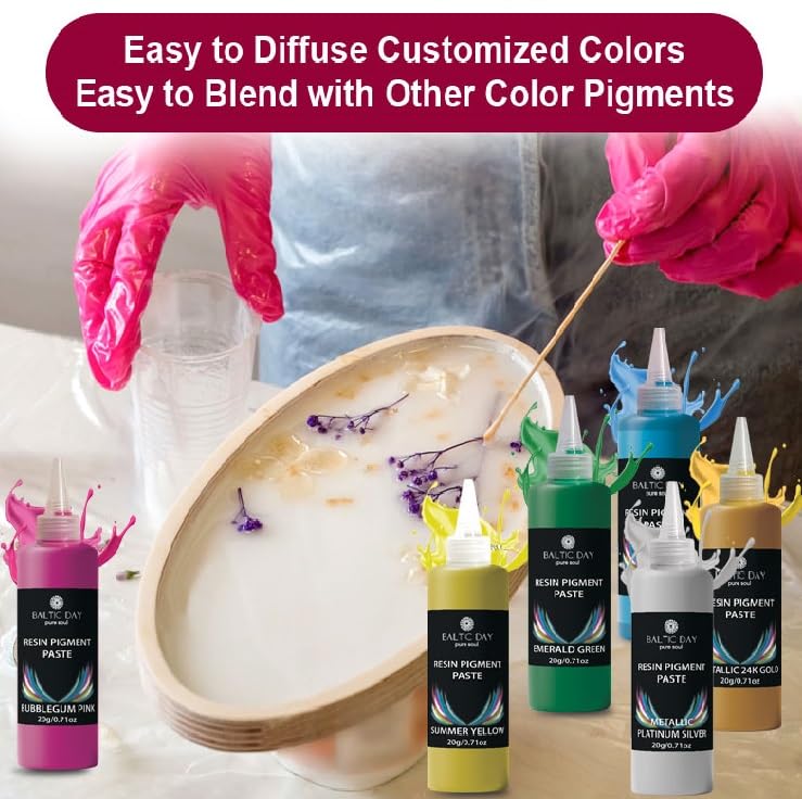 BALTIC DAY Yellow Pigment Paste for Epoxy Resin – Ultra-Opaque 'Summer Yellow' Resin Colorant, 191g/6.7oz – Smooth Blend for Epoxy Art, Jewelry, DIY Crafts - color: Summer Yellow