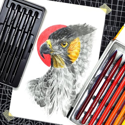 Altenew Monochrome Shading Pencils, 5 Woodless Graphite Pencils for Drawing, Sketching, Shading, Art Pencils 2H, HB, 4B, 6B, 10B with Metal Case
