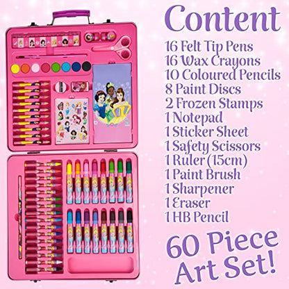 Disney Colored Pencils Art Supplies Kids Drawing Kit School Supplies Painting Kit Girls Drawing Pencils Art Kit Travel Case with Crayons Arts and Crafts for Kids 4-12
