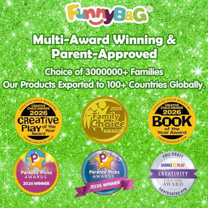 FUNNYB&G Foil Art Craft Kit for Kids 4-10 Years Old: Mess-Free & No-Glue, Create 16 Sparkly Going Green Pictures – Perfect Travel Toy & Birthday Gift for Kids (Going Green) - style: Going Green
