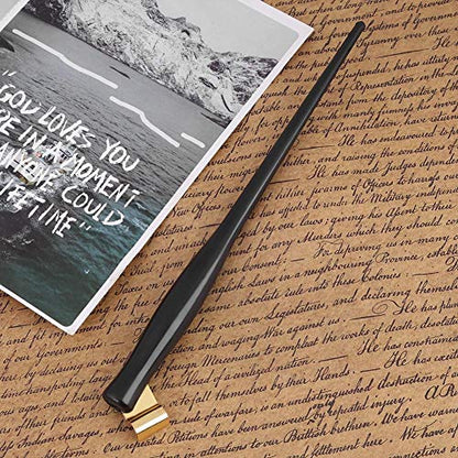 Oblique Pen Nib Holder English Calligraphy Dip Pen Point Holder 2-in-1 Script Handed Dip Pen Oblique Pen Holder Antique Fountain Dip Pen, Black