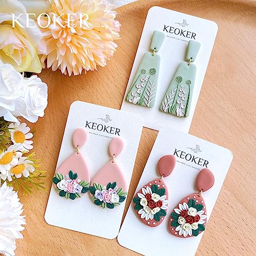 Keoker 15 Organic Shape Clay Cutters for Polymer Clay Jewelry, Polymer Clay Cutters for Clay Earrings Jewerlry Making (All) - color: ALL