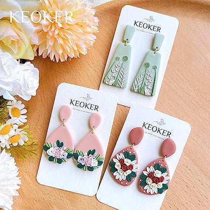 Keoker Polymer Clay Cutters, Clay Cutters for Polymer Clay Jewelry, Basic Polymer Clay Cutters, Clay Earrings Cutters. - color: A